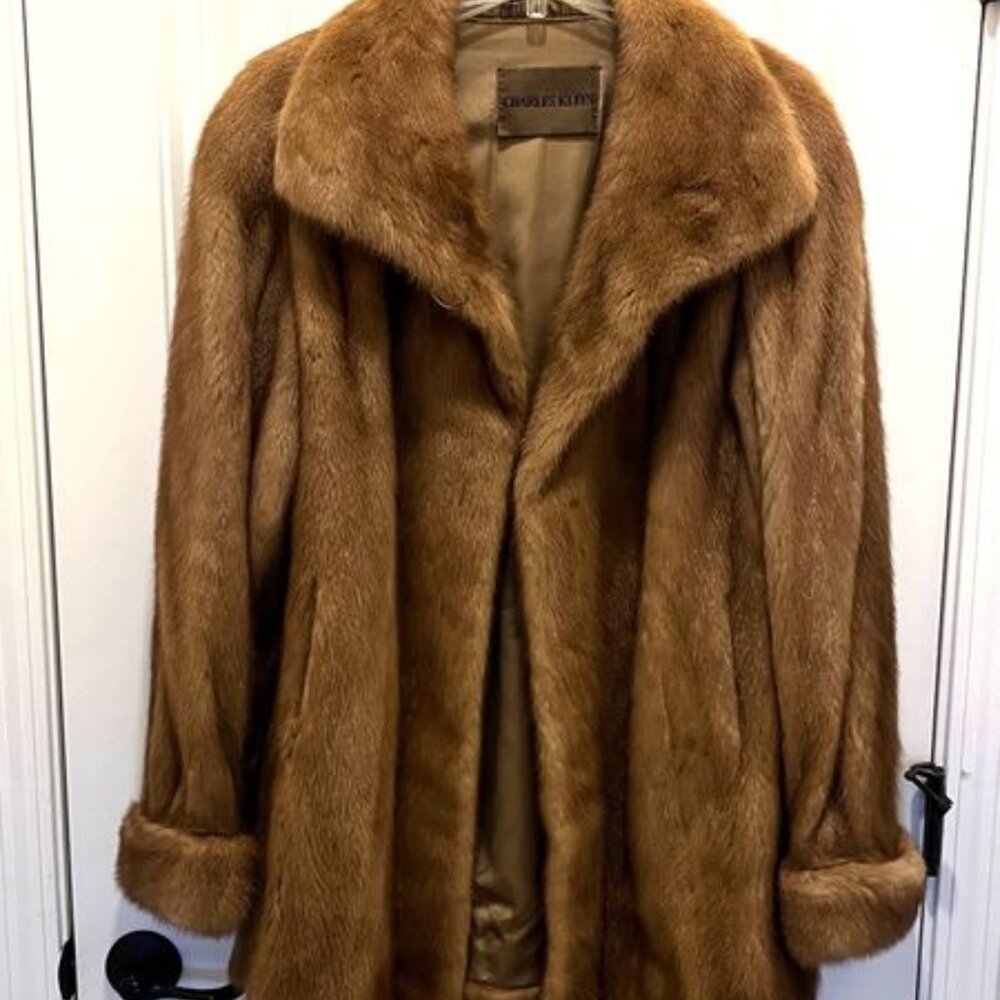 Vintage Autumn Haze Mink Jacket with Yoke 30”, Let Out Male, Large Wing Collar